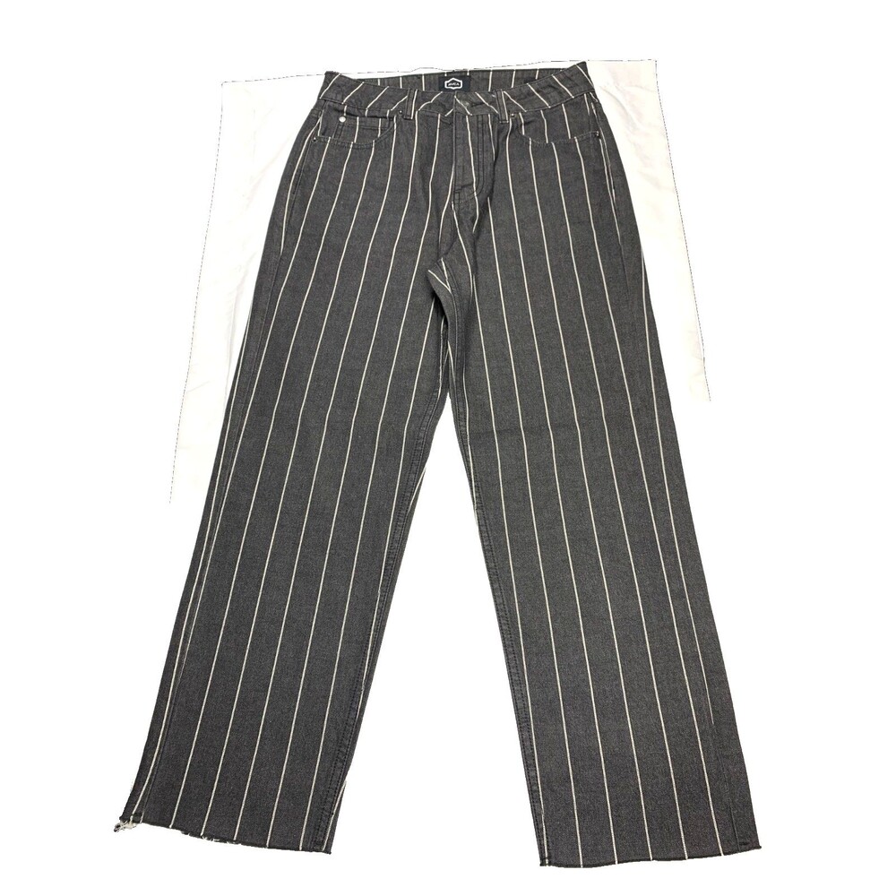 RVCA Women’s Holli Black Striped High Rise Crop Pants Size 28 Skater Streetwear